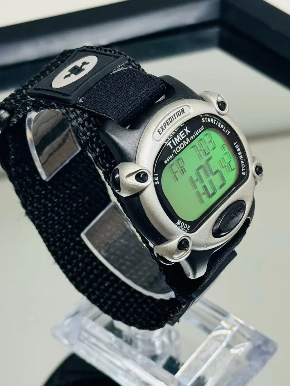 Vintage Timex Expedition Indiglo Digital Watch 100M WR New Battery Working 38mm